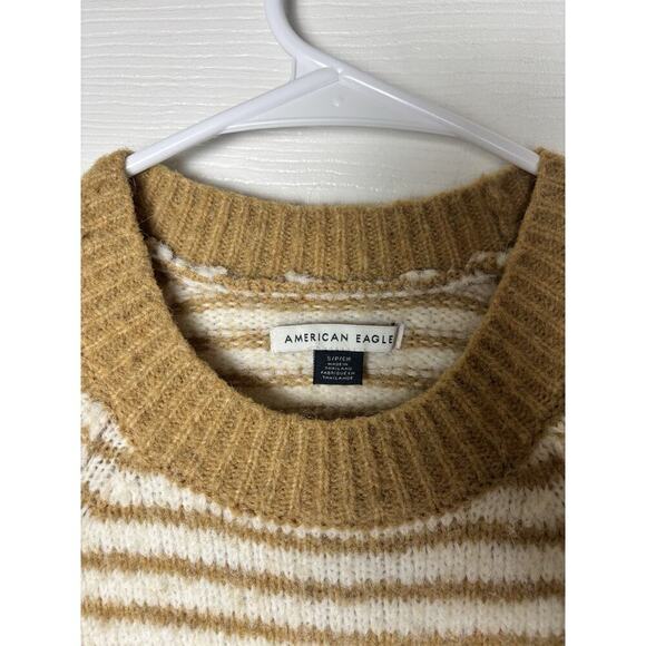 American Eagle Mustard Yellow And Cream Sweater Size Small6 - Picture 3 of 4